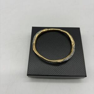 Alexis Bittar Solanales Gold Crystal Skinny Bangle Bracelet